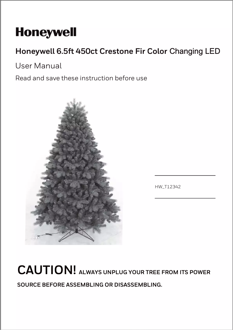 Page n°1 - Manuel utilisateur Honeywell HW-T12342