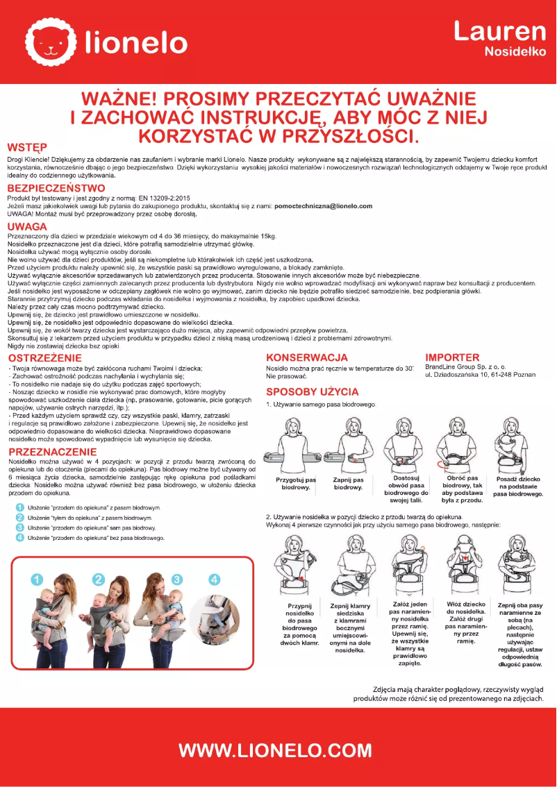 Image de la première page du manuel de l'appareil Lauren