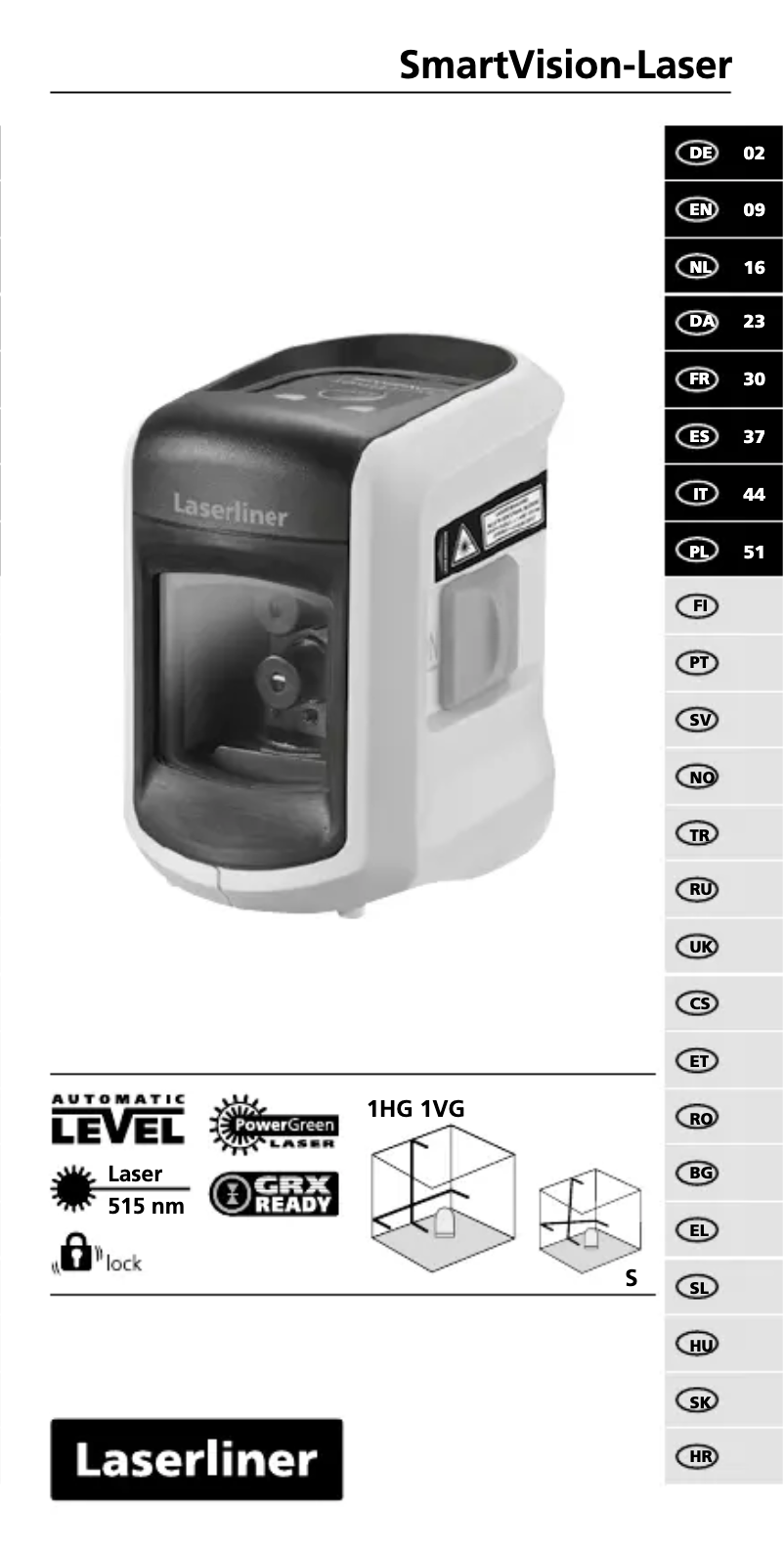 Page 1 de la notice Manuel utilisateur Laserliner SmartVision-Laser