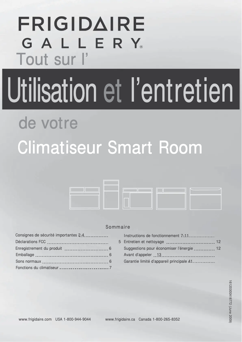 Page 1 de la notice Manuel utilisateur Frigidaire FGRC124WA1