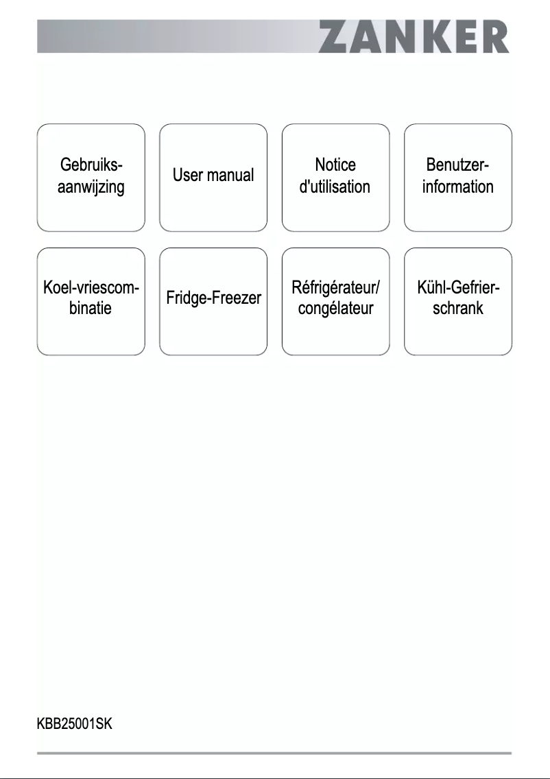 Page n°1 - Manuel utilisateur Zanker KBB25001SK