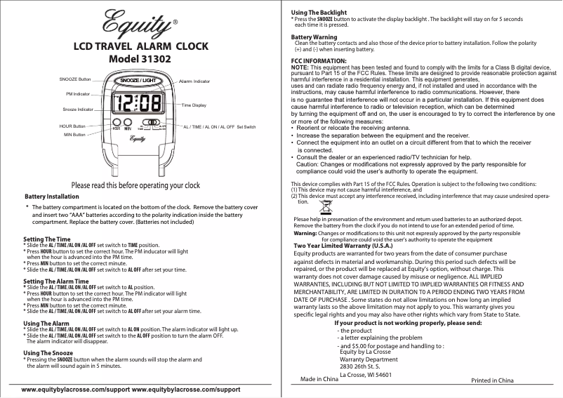 Page n°1 - Manuel utilisateur Equity Night Vision 31302