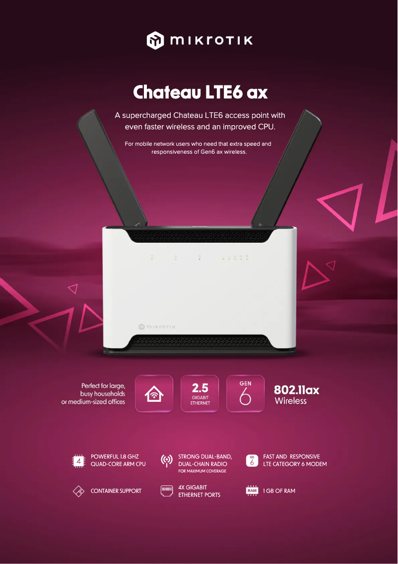Page n°1 - Brochure Mikrotik Chateau LTE6 ax