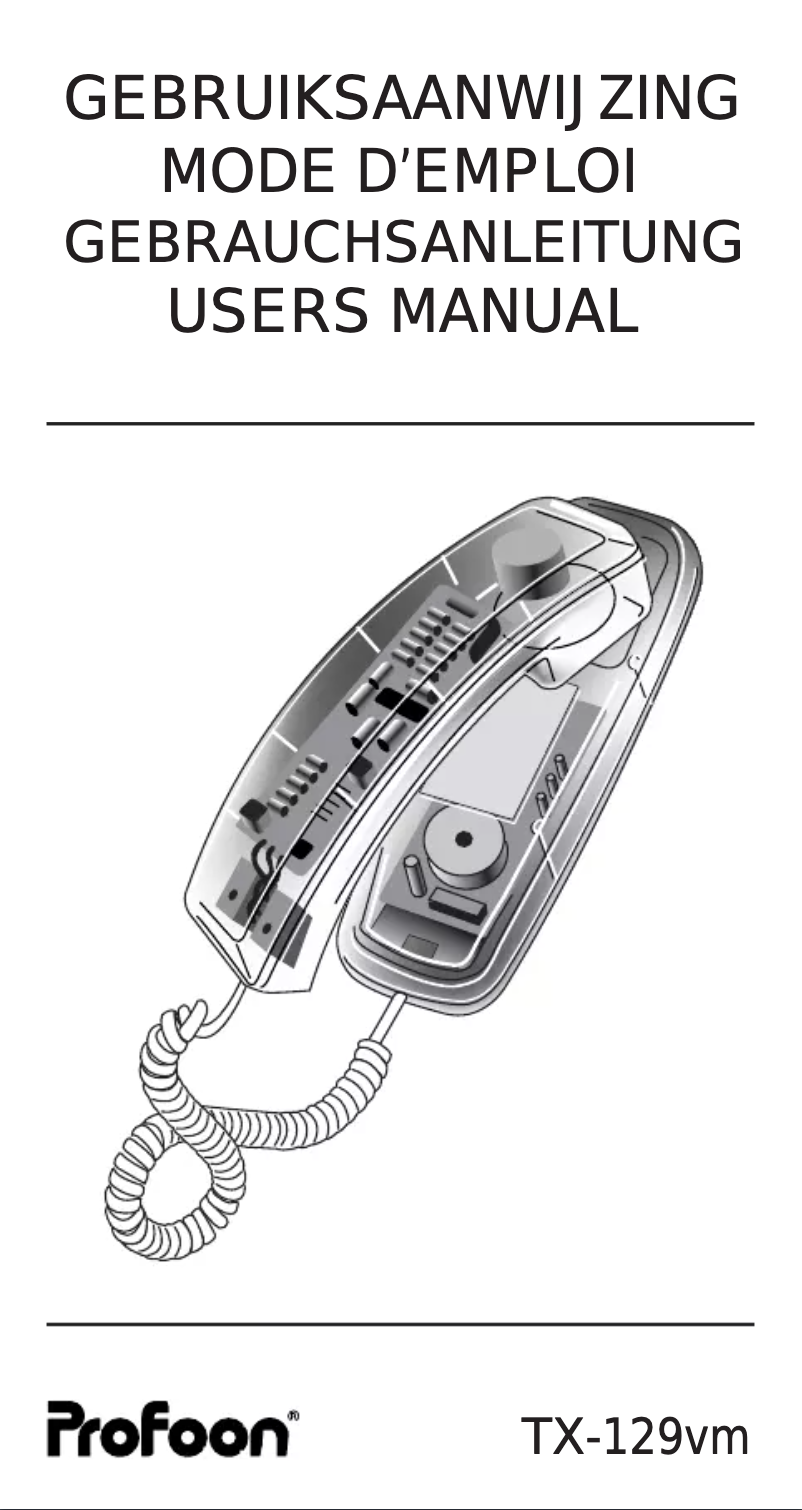 Page 1 de la notice Manuel utilisateur Profoon TX-129