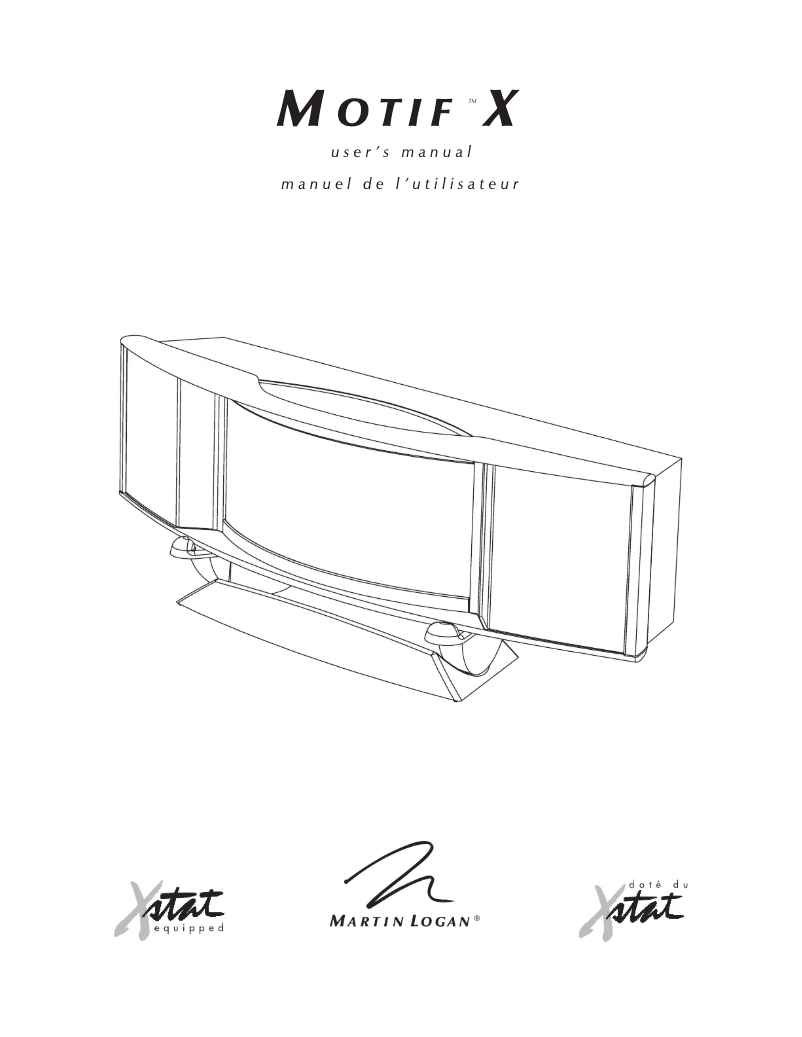 Page 1 of the manual User Manual Martin Logan Motif X