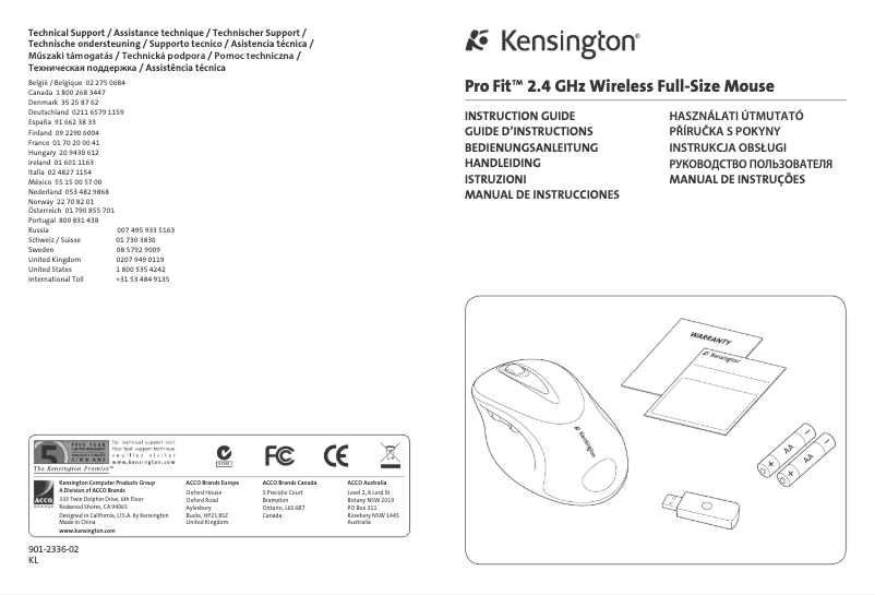 Page n°1 - Manuel utilisateur Kensington Pro Fit K72342EU