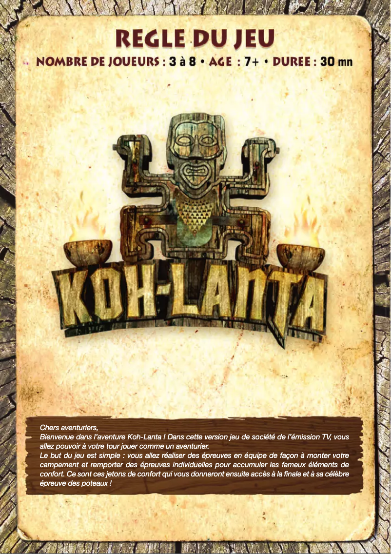 Page 1 de la notice Manuel utilisateur Dujardin Koh-Lanta