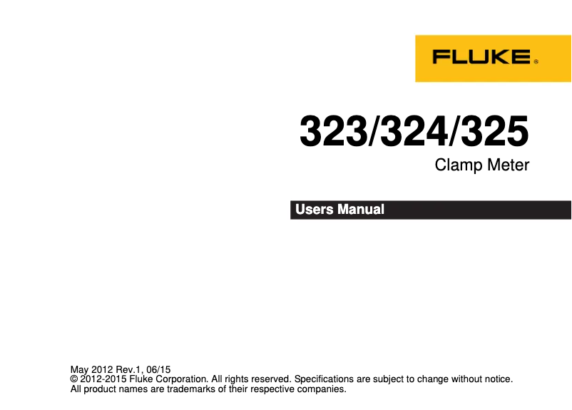 Page 1 de la notice Manuel utilisateur Fluke 116