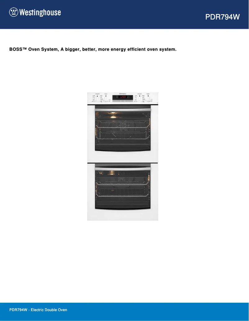 Page 1 de la notice Fiche technique Westinghouse PDR794W