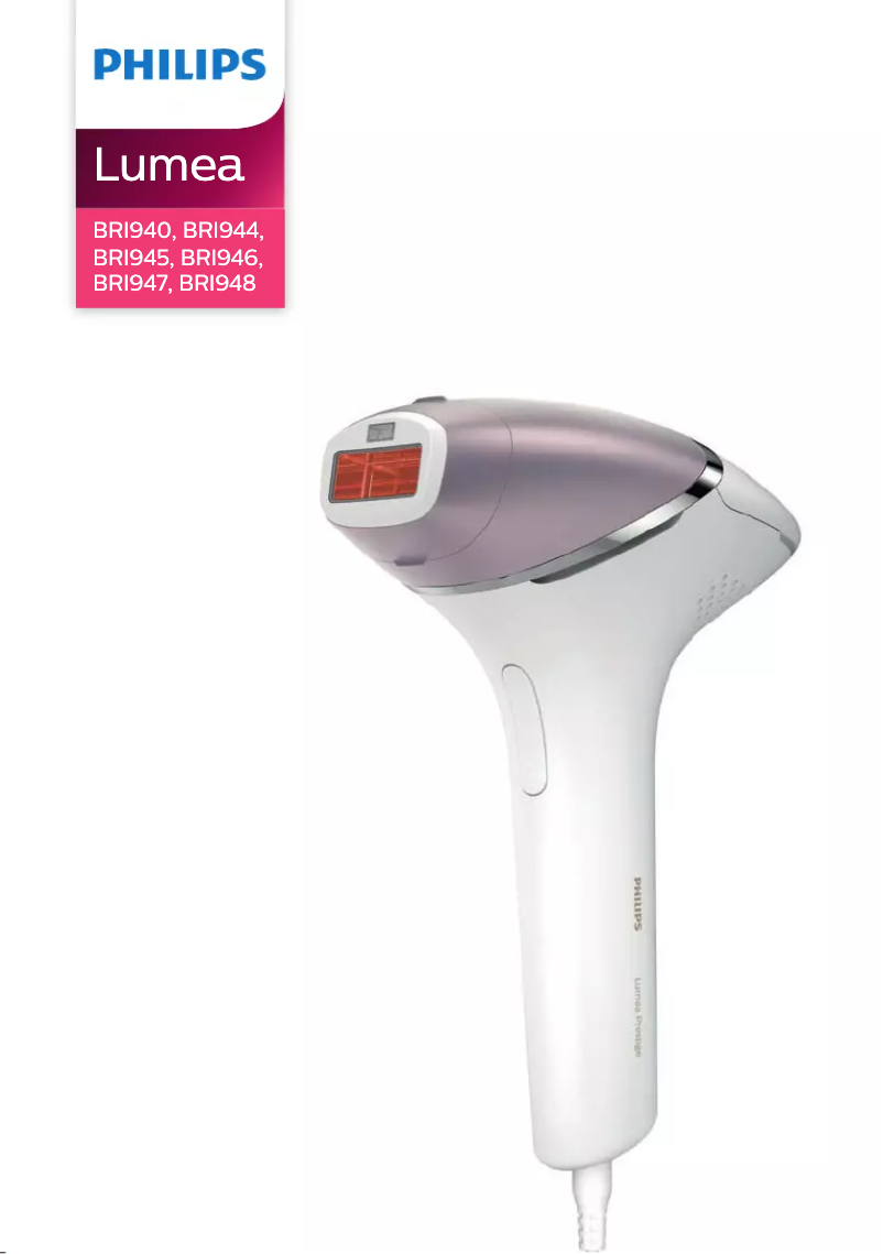 Page 1 de la notice Manuel utilisateur Philips Lumea Prestige BRI945