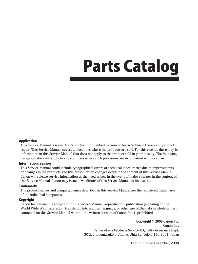 Página 1 del manual Instrucciones / montaje Canon EOS 5D Mark II