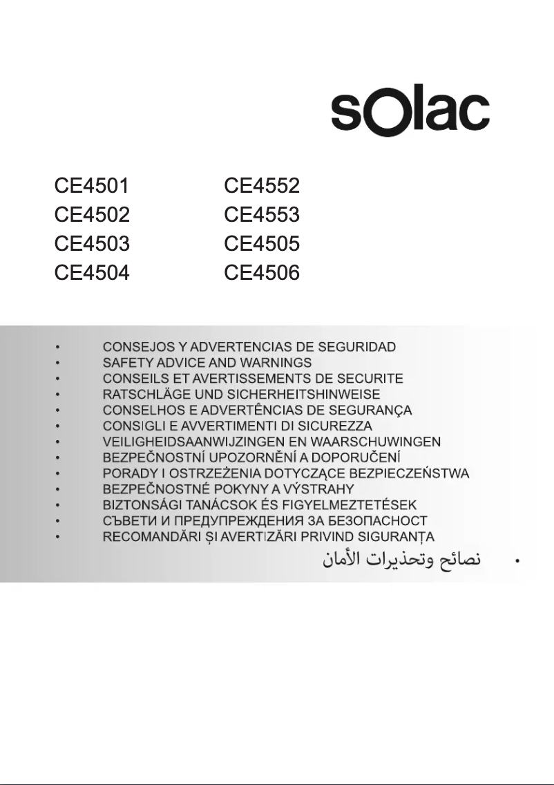 Page n°1 - Instructions de sécurité Solac Squissita Easy CE4502