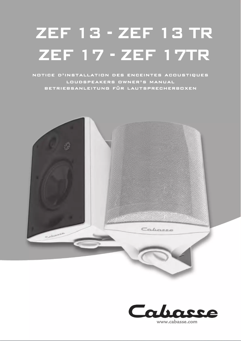 Page 1 of the manual User Manual Cabasse ZEF 17TR