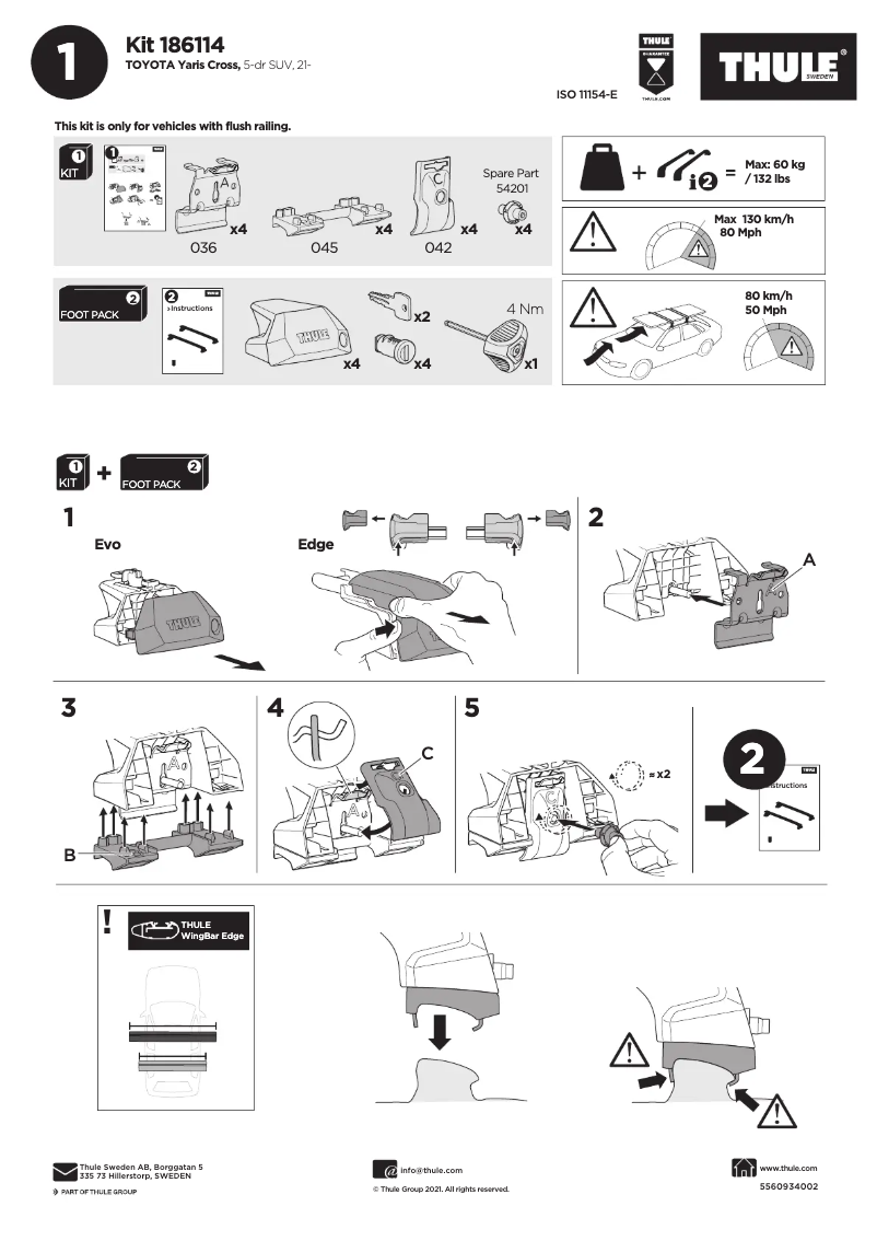 Page 1 of the manual User Manual Thule Kit 186114