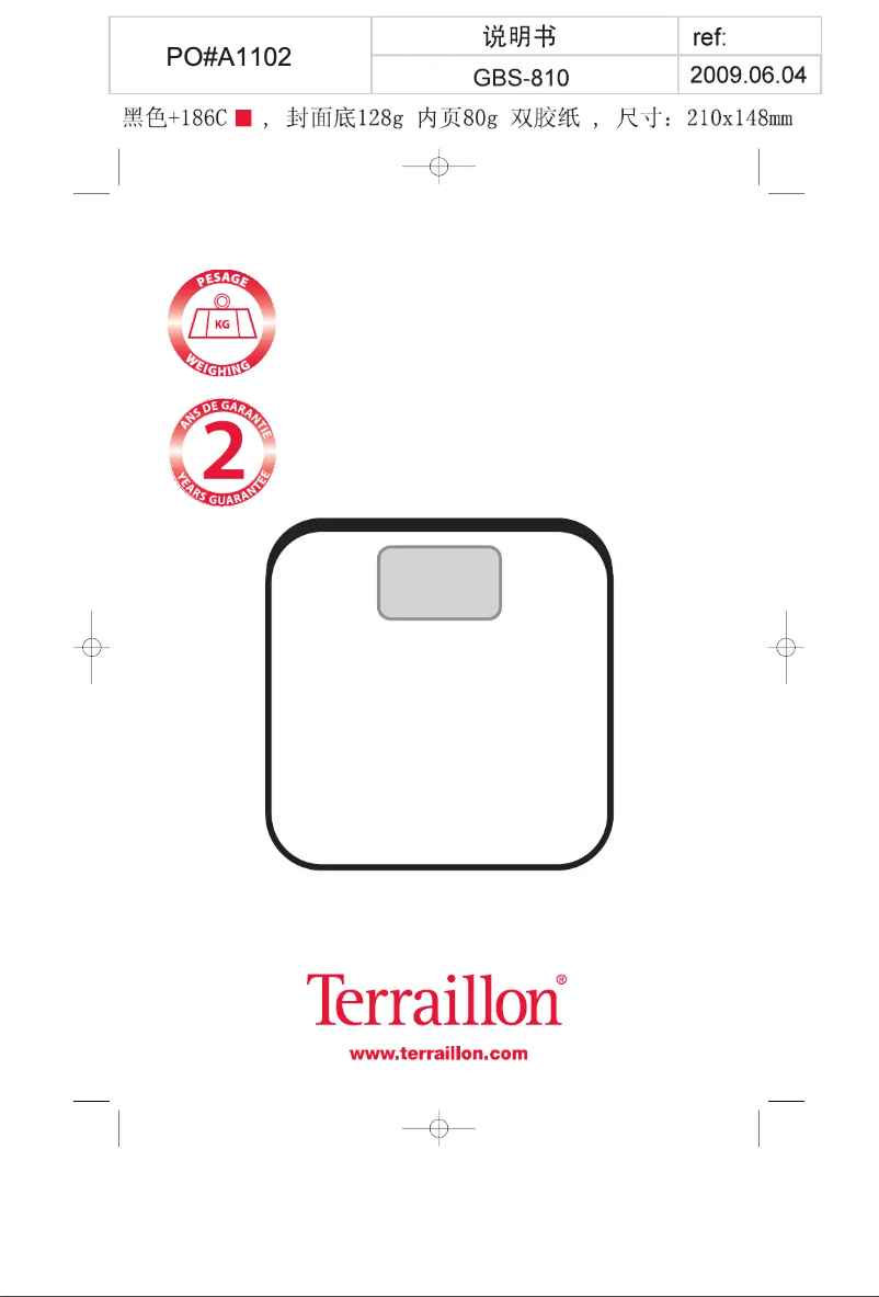 Page 1 de la notice Manuel utilisateur Terraillon Mely