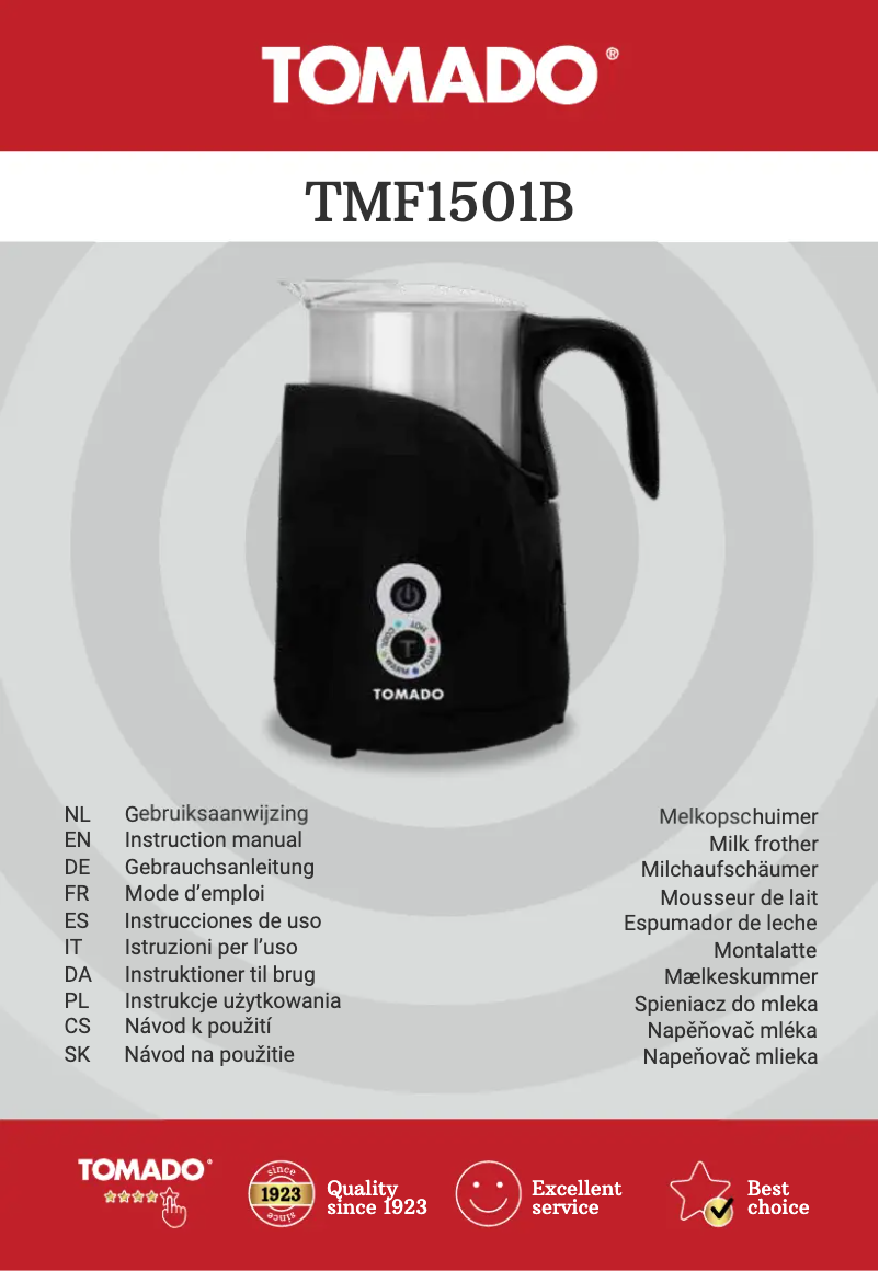 Page n°1 - Manuel utilisateur Tomado TMF1501B