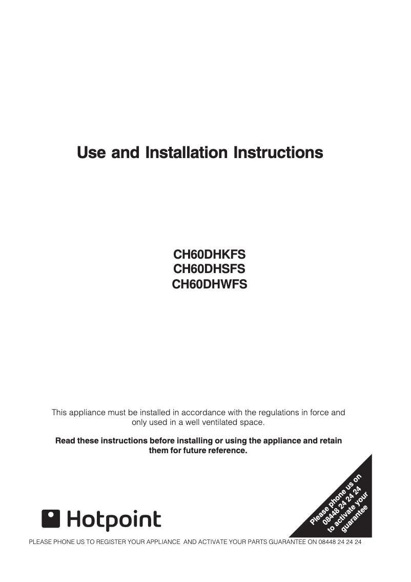 Image de la première page du manuel de l'appareil CH60DHKFS