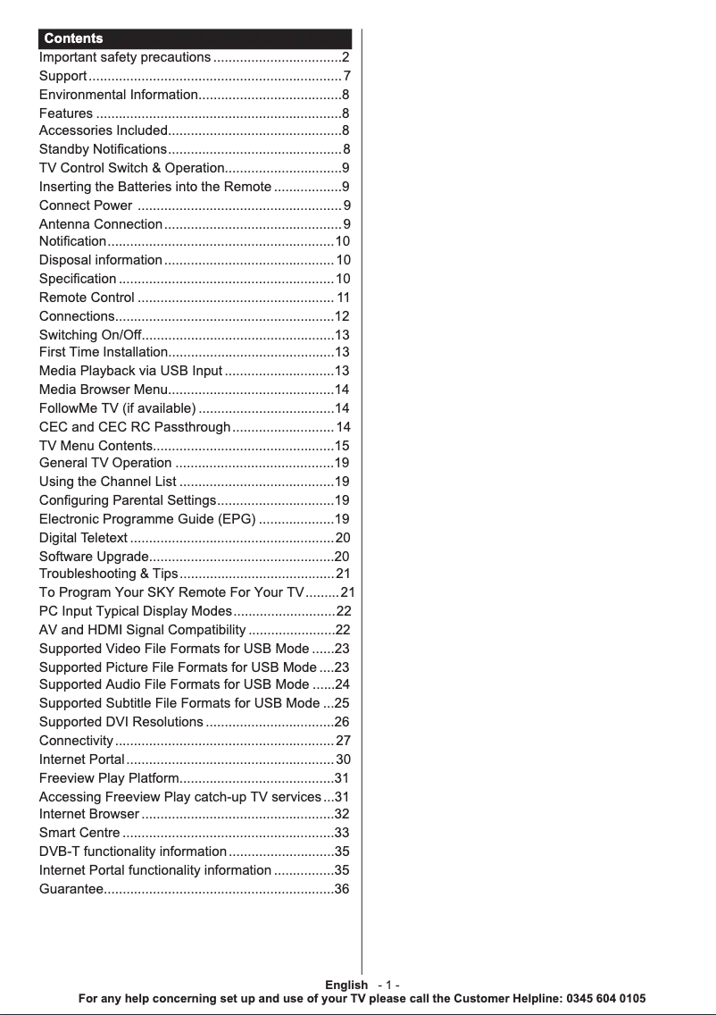 Page 1 de la notice Manuel utilisateur Hitachi 55HB6T72U