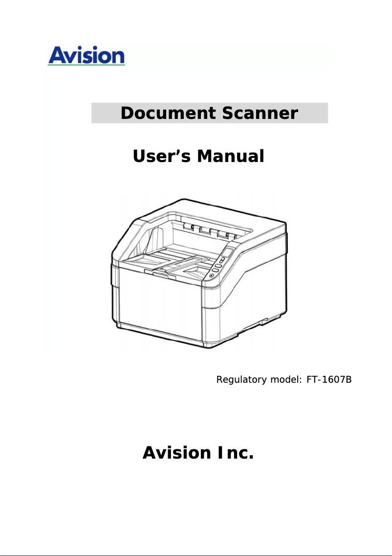 Page n°1 - Manuel utilisateur Avision AD8120