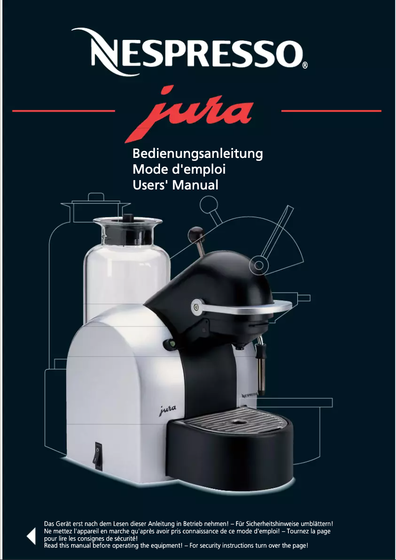 Page n°1 - Manuel utilisateur Jura Nespresso N3