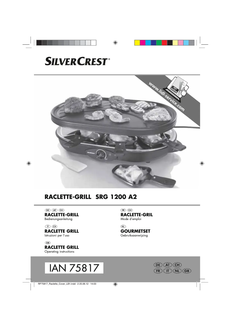 Page 1 de la notice Manuel utilisateur SilverCrest SRG 1200 A2