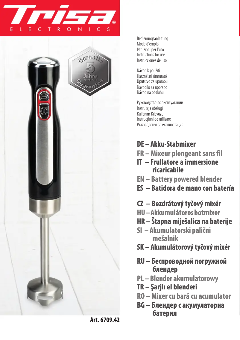 Page n°1 - Manuel utilisateur Trisa 6709.42