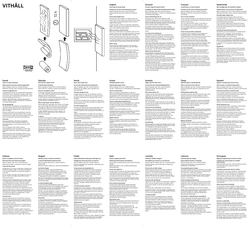Image de la première page du manuel de l'appareil VITHÄLL 105.654.18