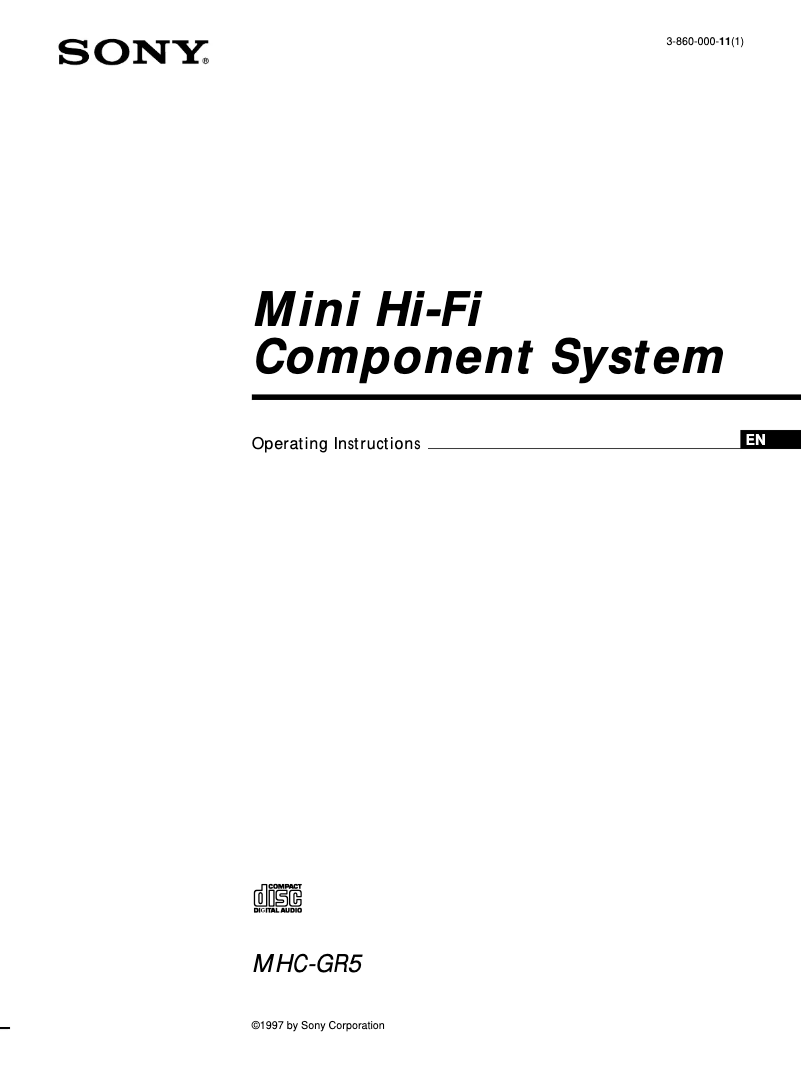 Page n°1 - Manuel utilisateur Sony MHC-GR5