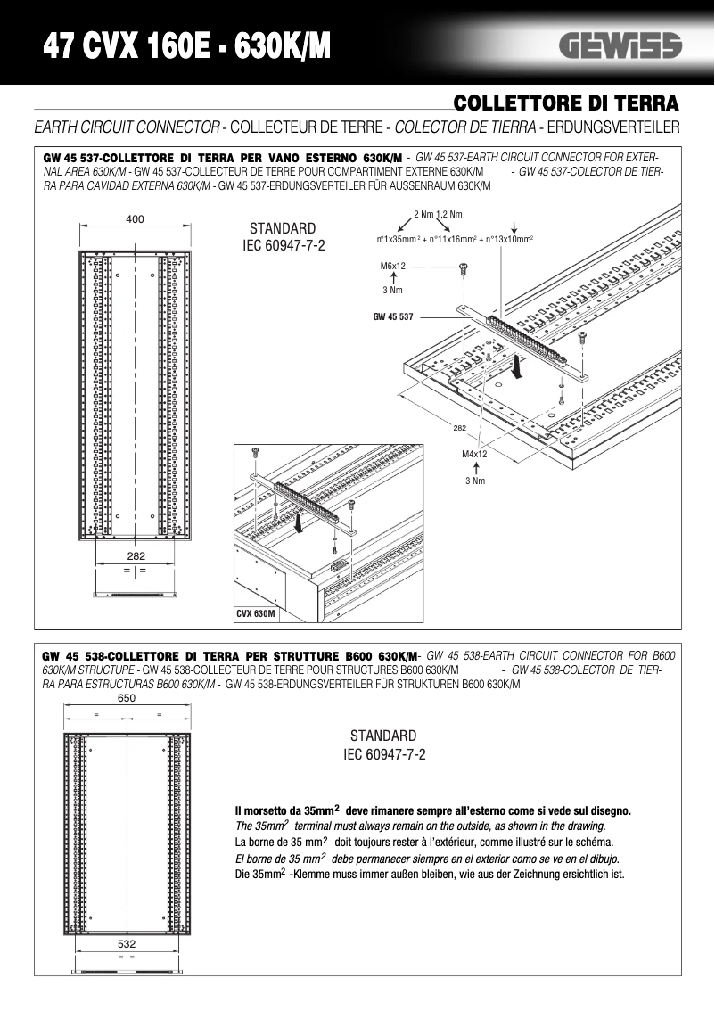 Page 1 de la notice Manuel utilisateur Gewiss GW45538