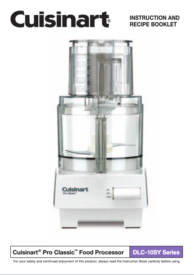 Page 1 de la notice Manuel utilisateur Cuisinart Original DLC-10C