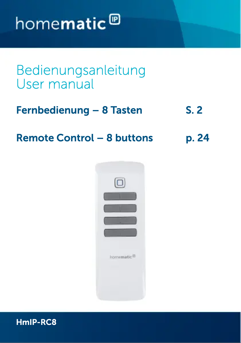 Página 1 del manual Manual de usuario Homematic IP HmIP-RC8