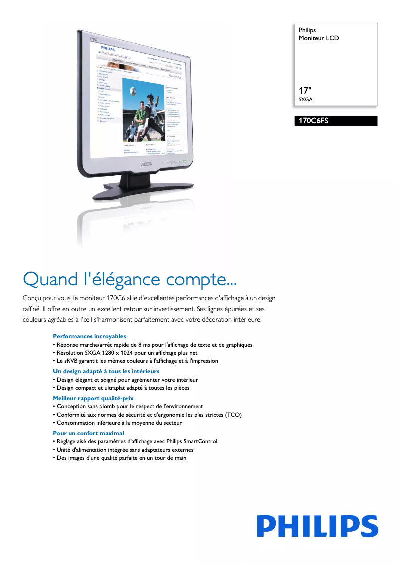 Imagen de la primera página del manual del dispositivo 170C6FS