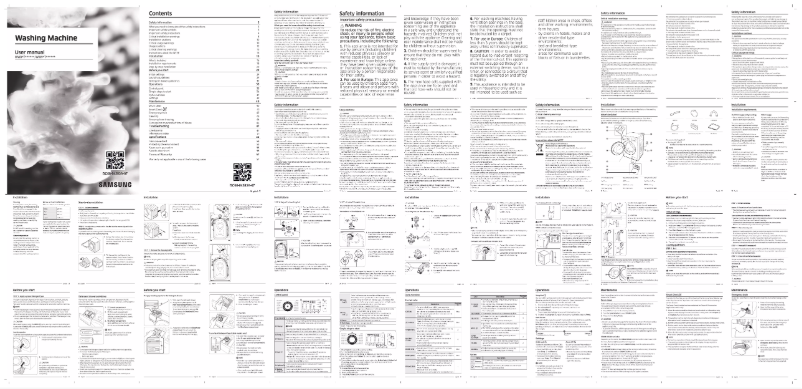 Page 1 de la notice Manuel utilisateur Samsung WW80TA046AB