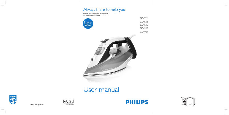 Page 1 de la notice Manuel utilisateur Philips PerfectCare Azur GC4924