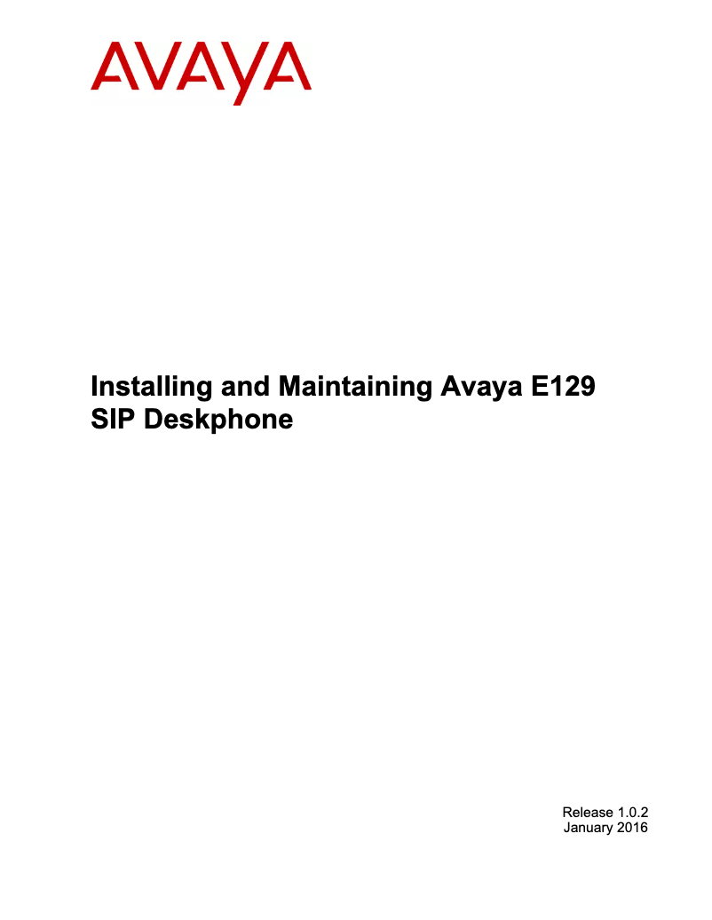 Page 1 de la notice Manuel utilisateur Avaya E129 SIP