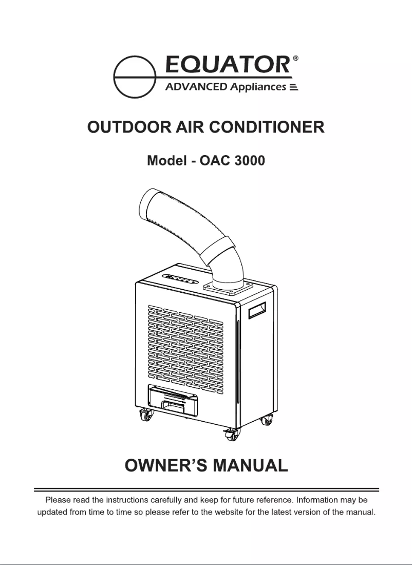 Page n°1 - Manuel utilisateur Equator OAC 3000