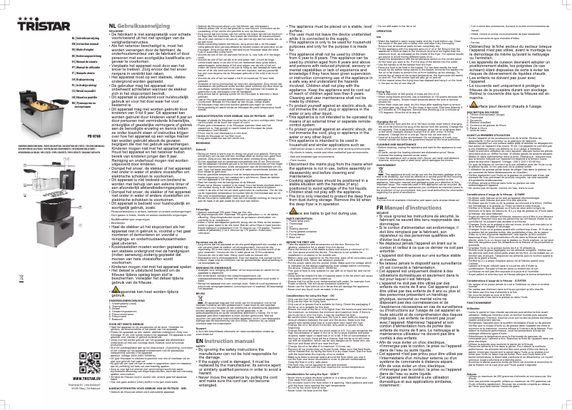 Page 1 de la notice Manuel utilisateur TriStar PD-8768