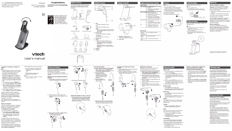 Page n°1 - Manuel utilisateur Vtech ErisTerminal VH6102