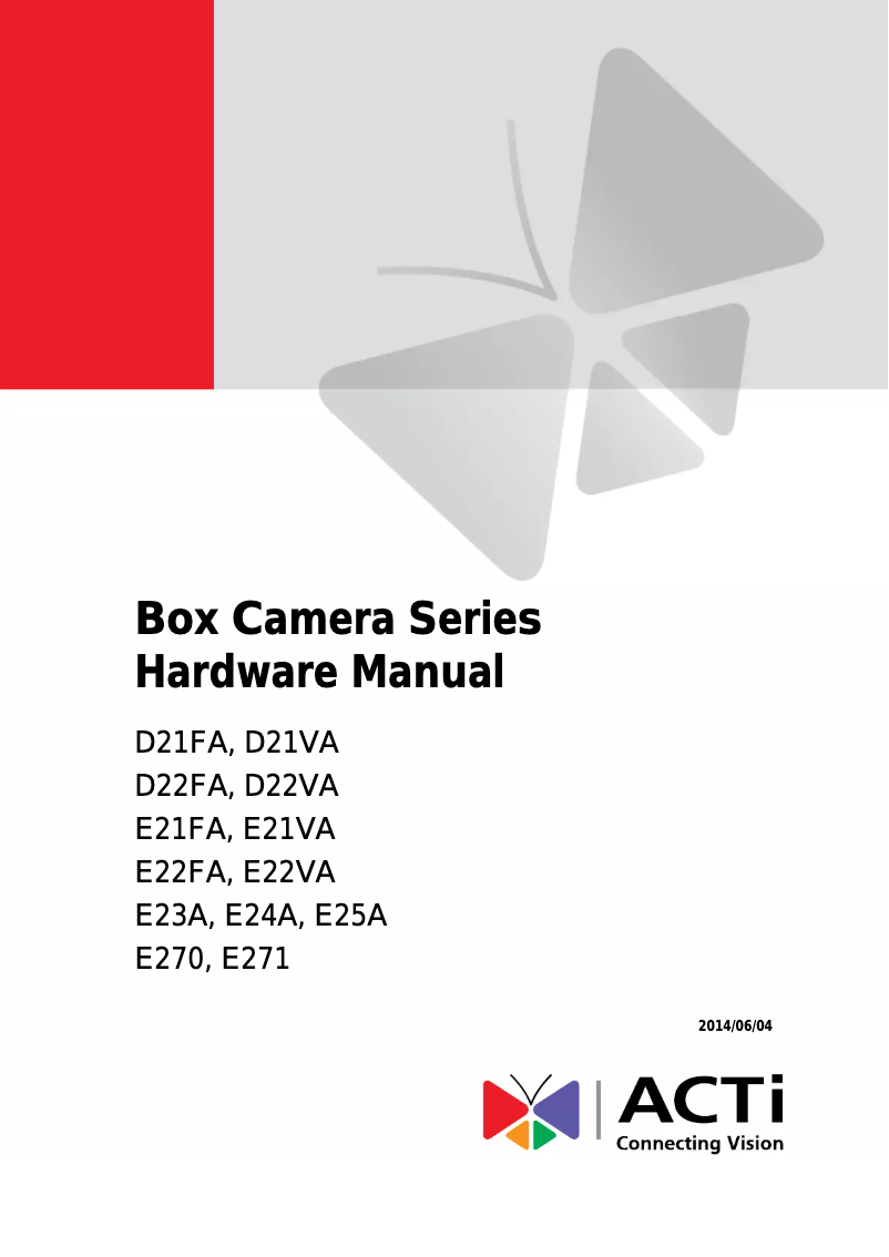 Page 1 de la notice Mode d'emploi ACTi E25A