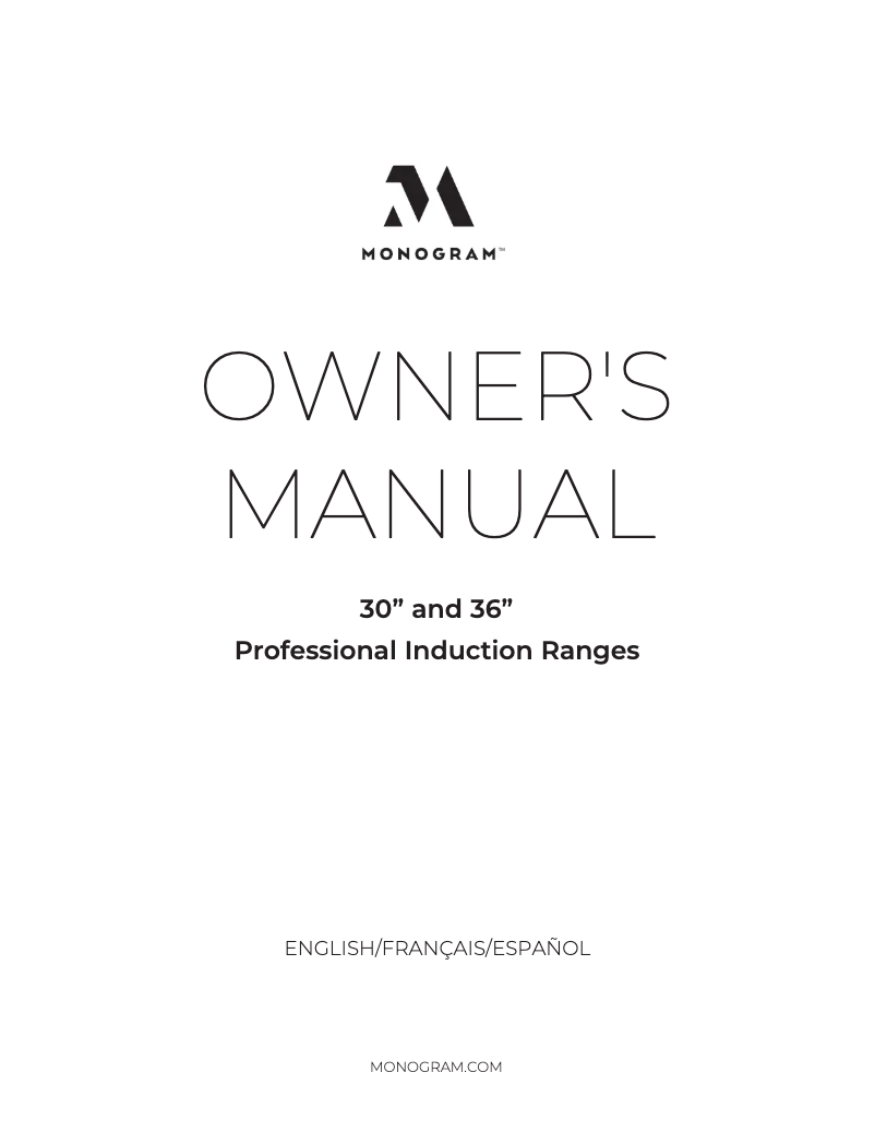 Page n°1 - Manuel d'utilisation et d'entretien Monogram ZHP304ETVSS