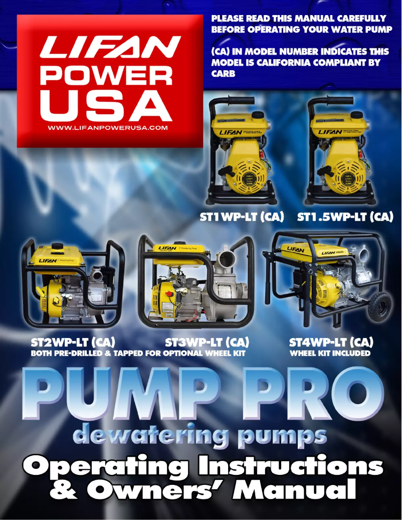 Page 1 de la notice Manuel utilisateur Lifan ST1WP