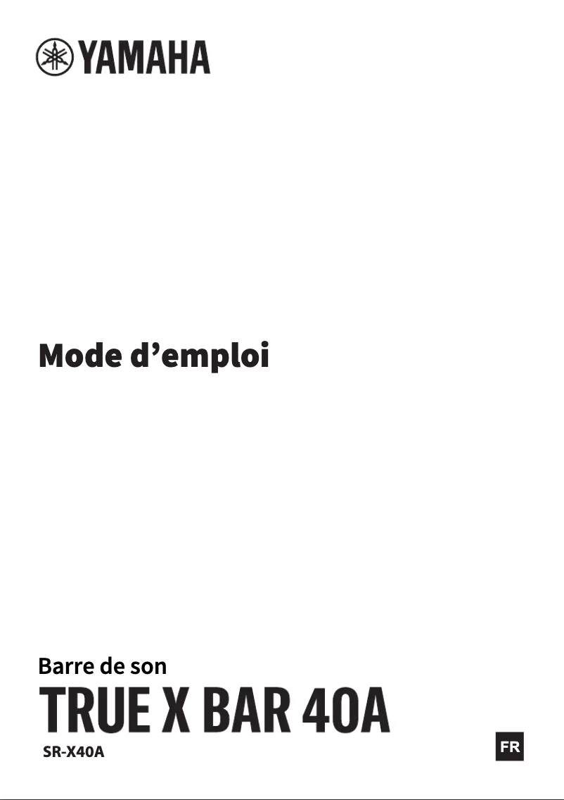 Image de la première page du manuel de l'appareil True X Bar 40A SR-X40A