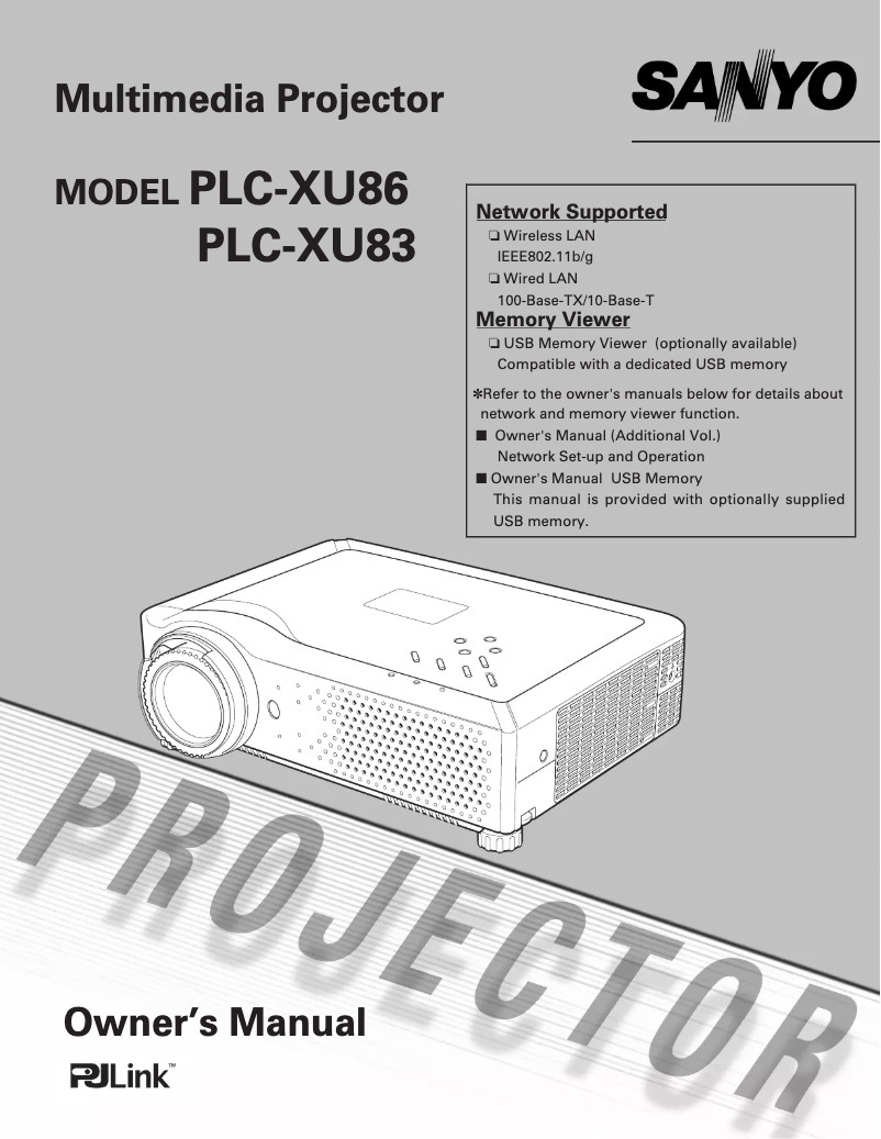 Page n°1 - Manuel utilisateur Sanyo PLC-XU83