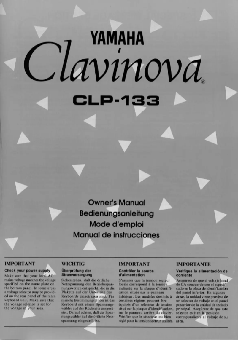 Page 1 de la notice Manuel utilisateur Yamaha Clavinova CLP-133