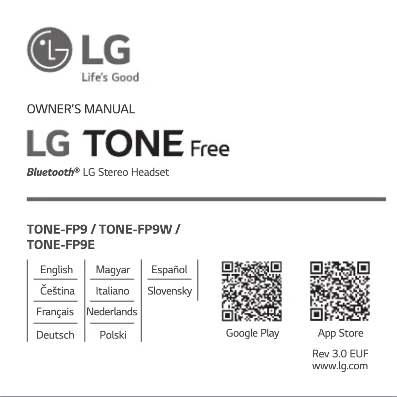 Page 1 of the manual User Manual LG Tone Free FP9