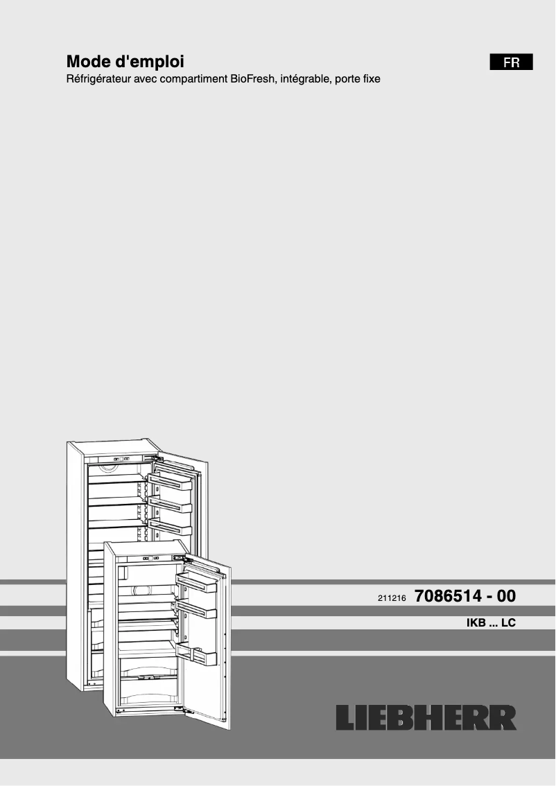 Page n°1 - Manuel utilisateur Liebherr IKBP 2320 Comfort BioFresh