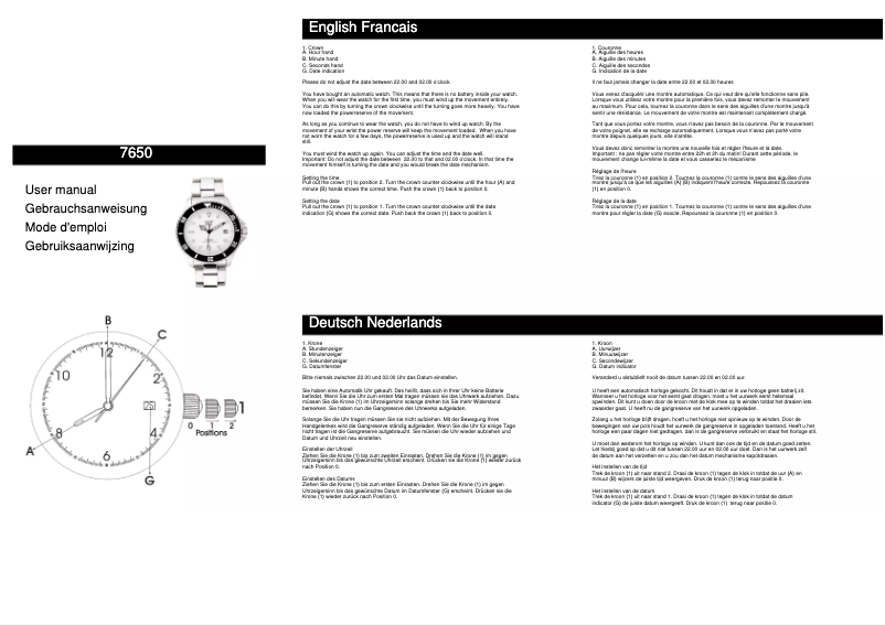 Page n°1 - Manuel utilisateur Davis 7650