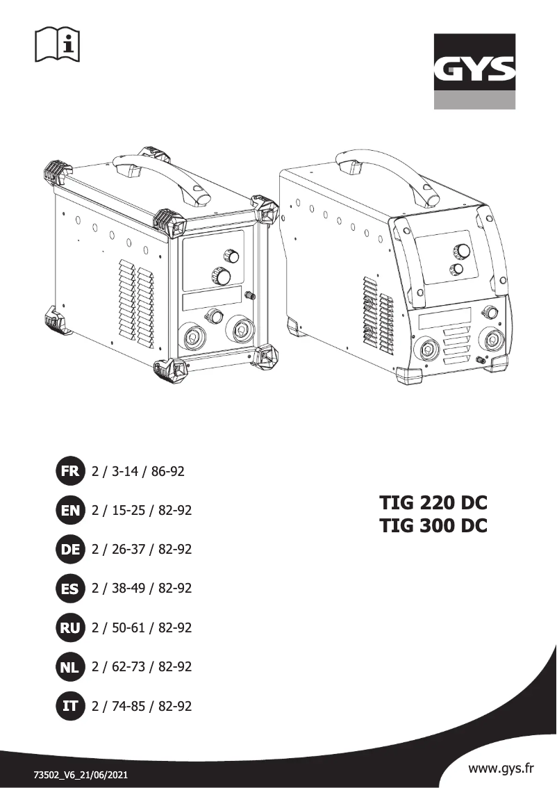 Image de la première page du manuel de l'appareil TIG 220 DC HF FV