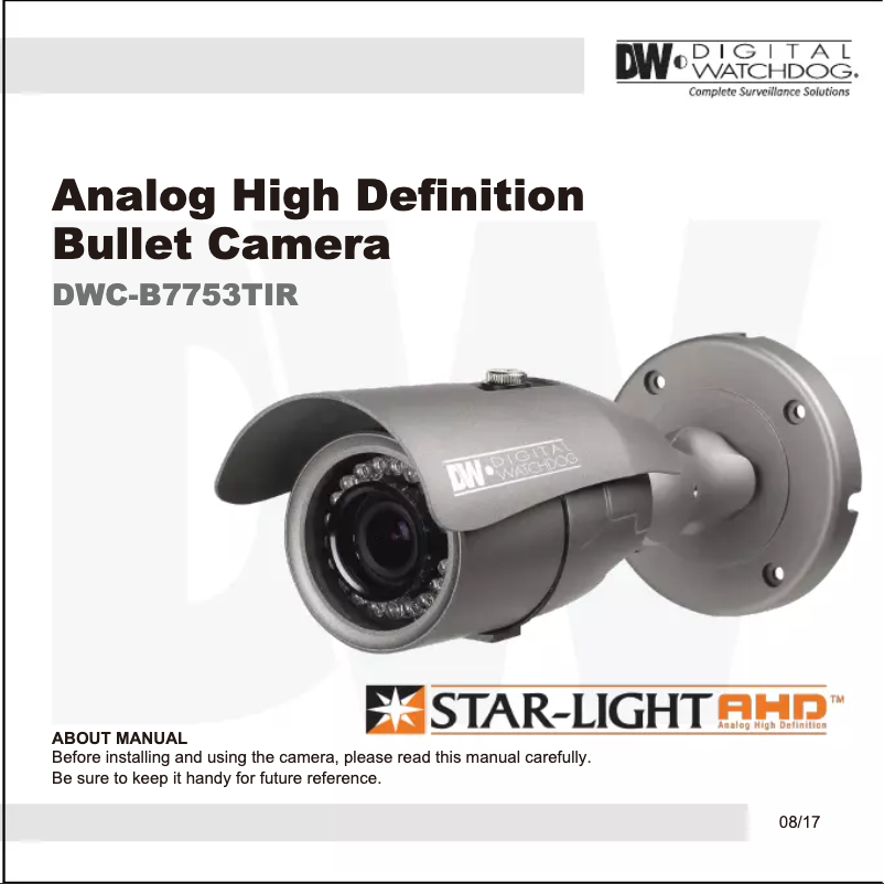 Page n°1 - Manuel utilisateur Digital Watchdog Star-Light AHD DWC-B7753TIR