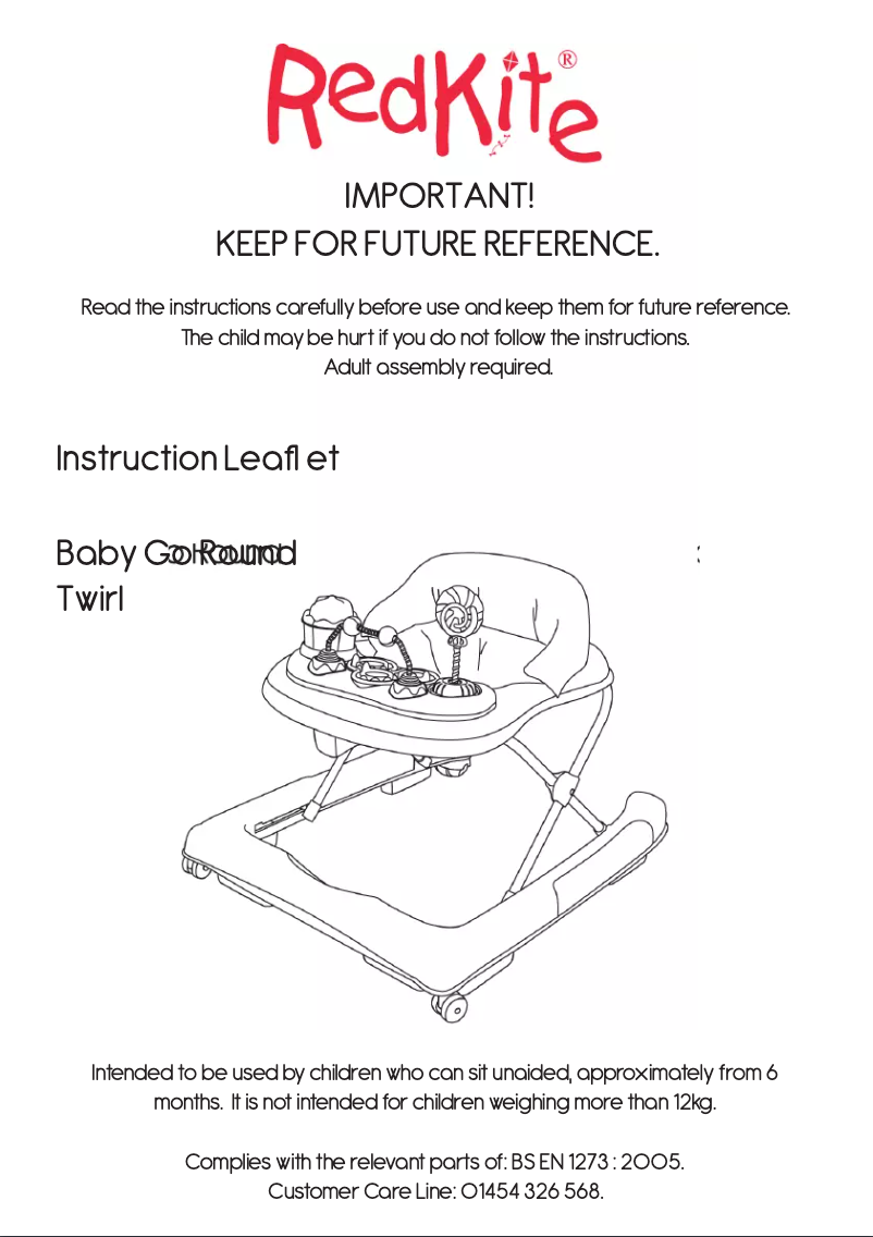 Page 1 de la notice Manuel utilisateur Redkite Baby Go Round Twirl